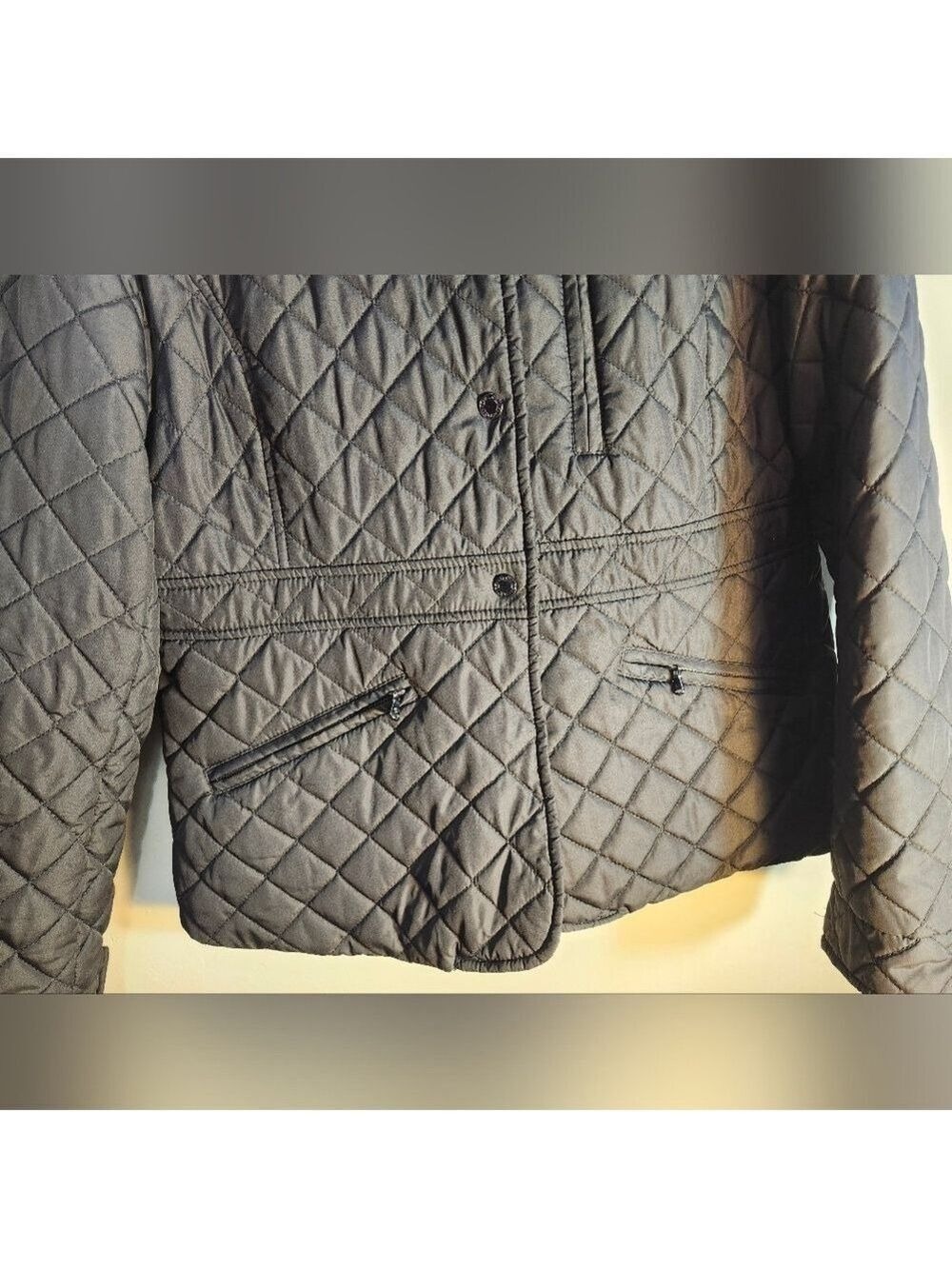 Ralph Lauren Women's Quilted Utility Jacket - Black Sz L - Picture 4 of 8